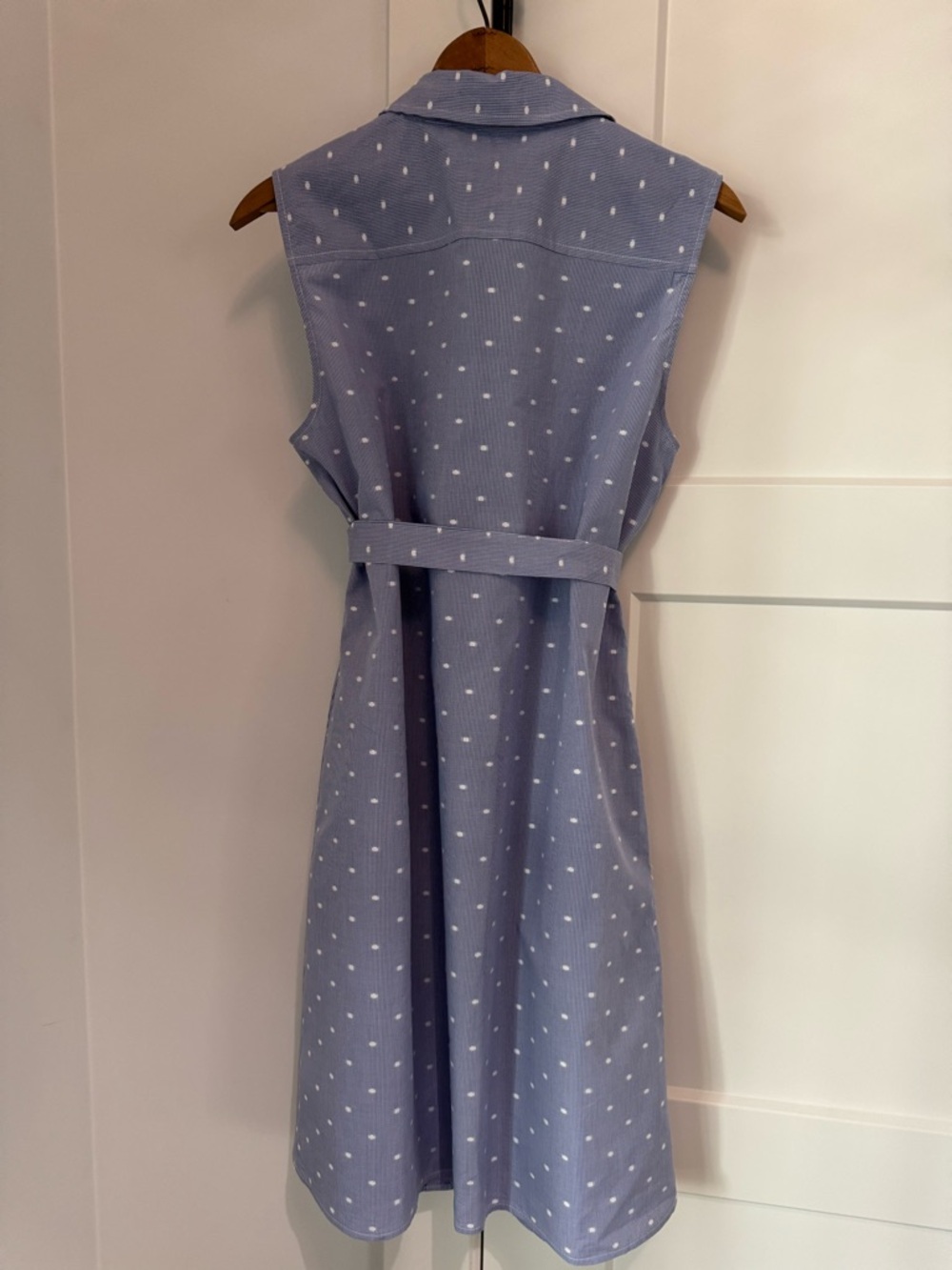 Tommy Hilfiger Light Blue Polka Dot Sleeveless Midi Dress - Picture 2 of 7